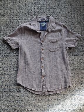 Tenth + Ocean Casual Short-Sleeve Button-Down Linen  Shirt